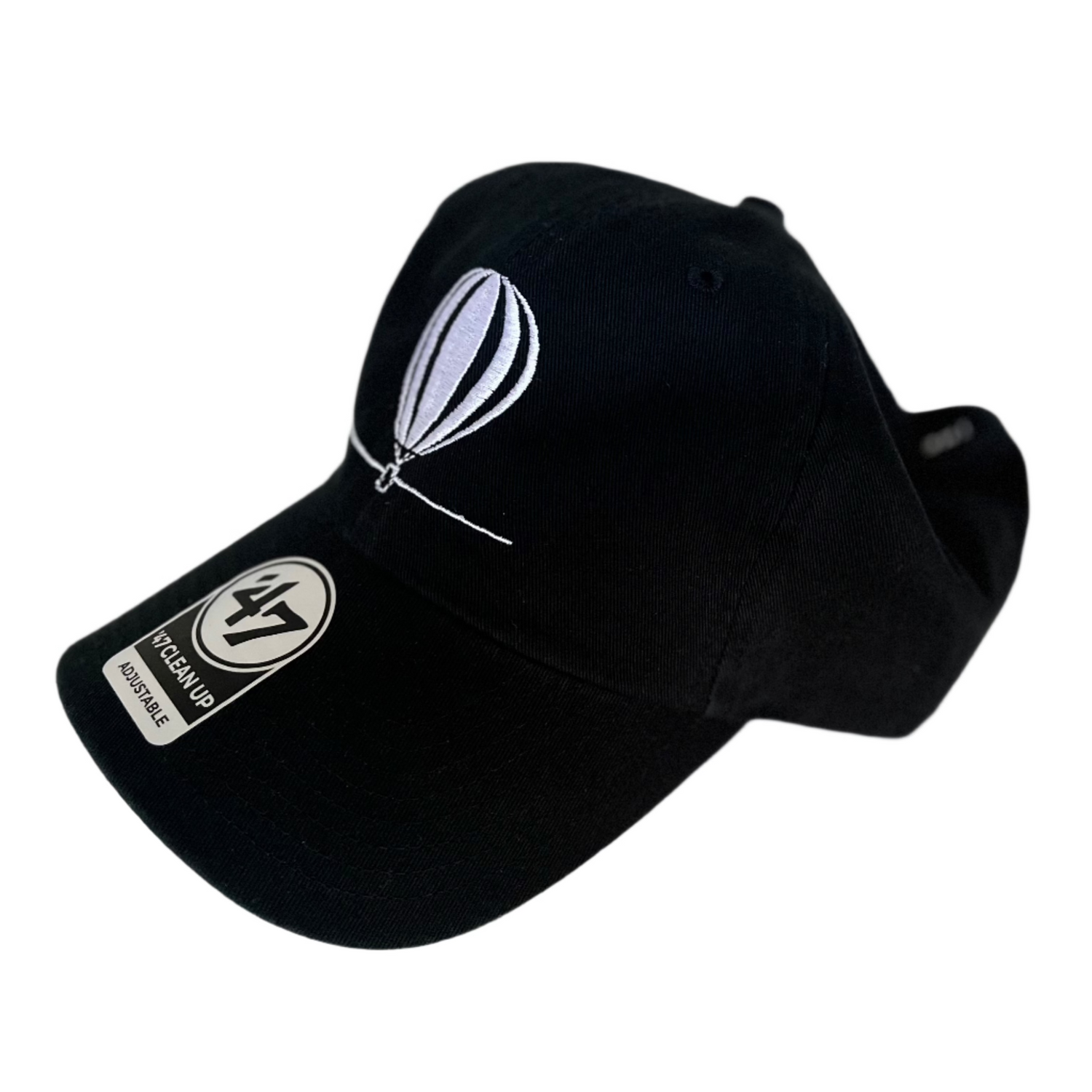 Side view of the Seymour Wine Co. 47 Brand Clean Up hat featuring a classic design with an adjustable strap, embroidered logo, and a relaxed fit, perfect for wine enthusiasts.